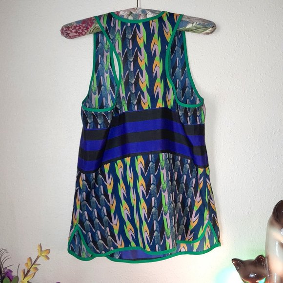 Bar III Colorful Boho Printed Racerback Tanktop Mixed Pattern Blouse Women’s XS - Picture 8 of 11